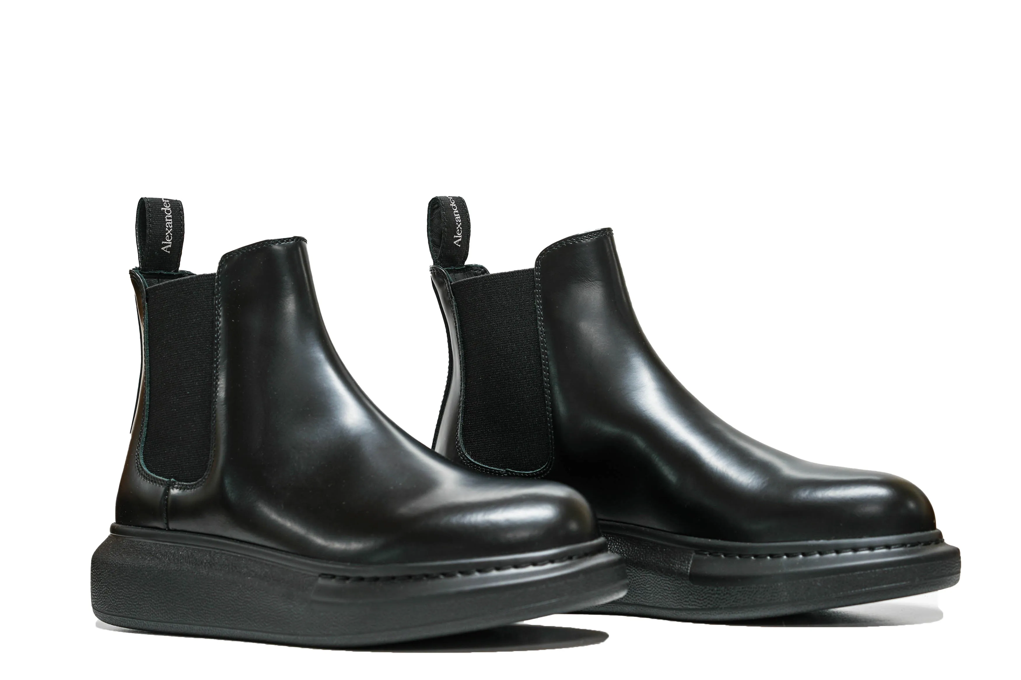 Alexander McQueen Women's Black Leather Pull On Boots 586398 - 40% OFF