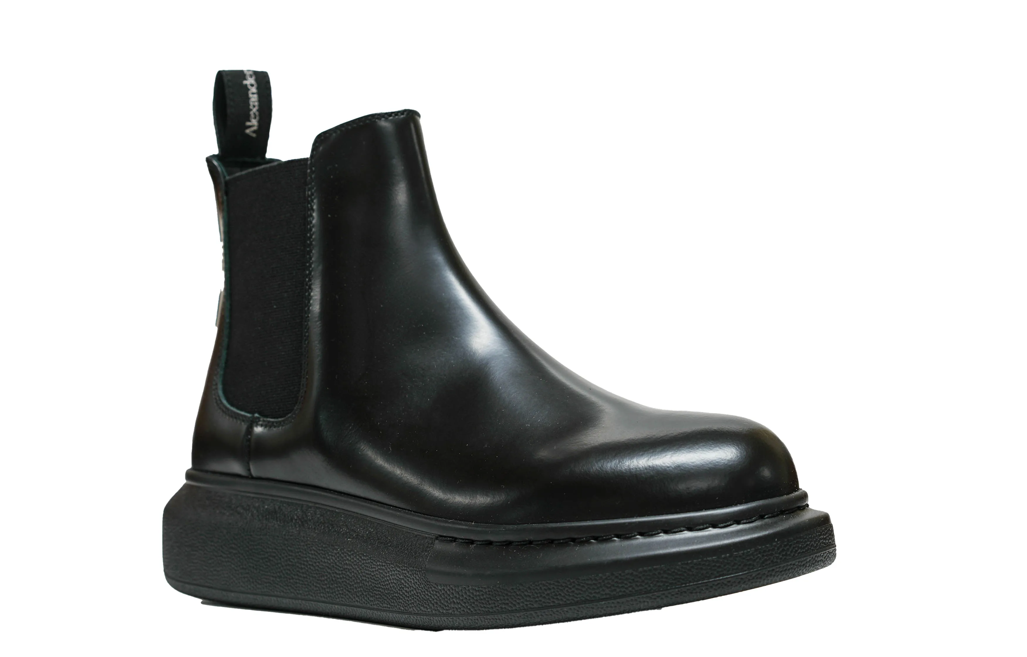 Alexander McQueen Women's Black Leather Pull On Boots 586398 - 40% OFF
