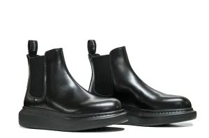 Alexander McQueen Women's Black Leather Pull On Boots 586398 - 40% OFF