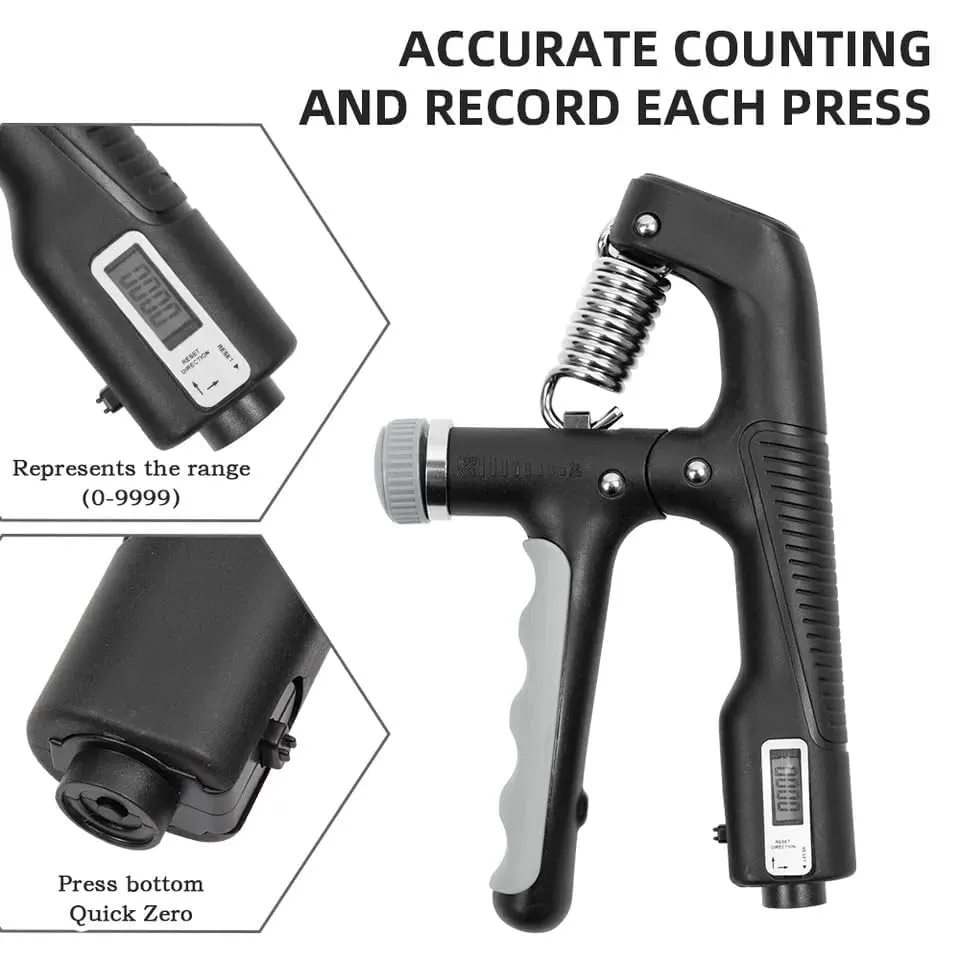 ALYV Hand Grip strengthener - New Improved Desgine 10-100 kg Adjustable Hand Grip | Wrist Training Exerciser (10-100 kg |  Grey-Black)