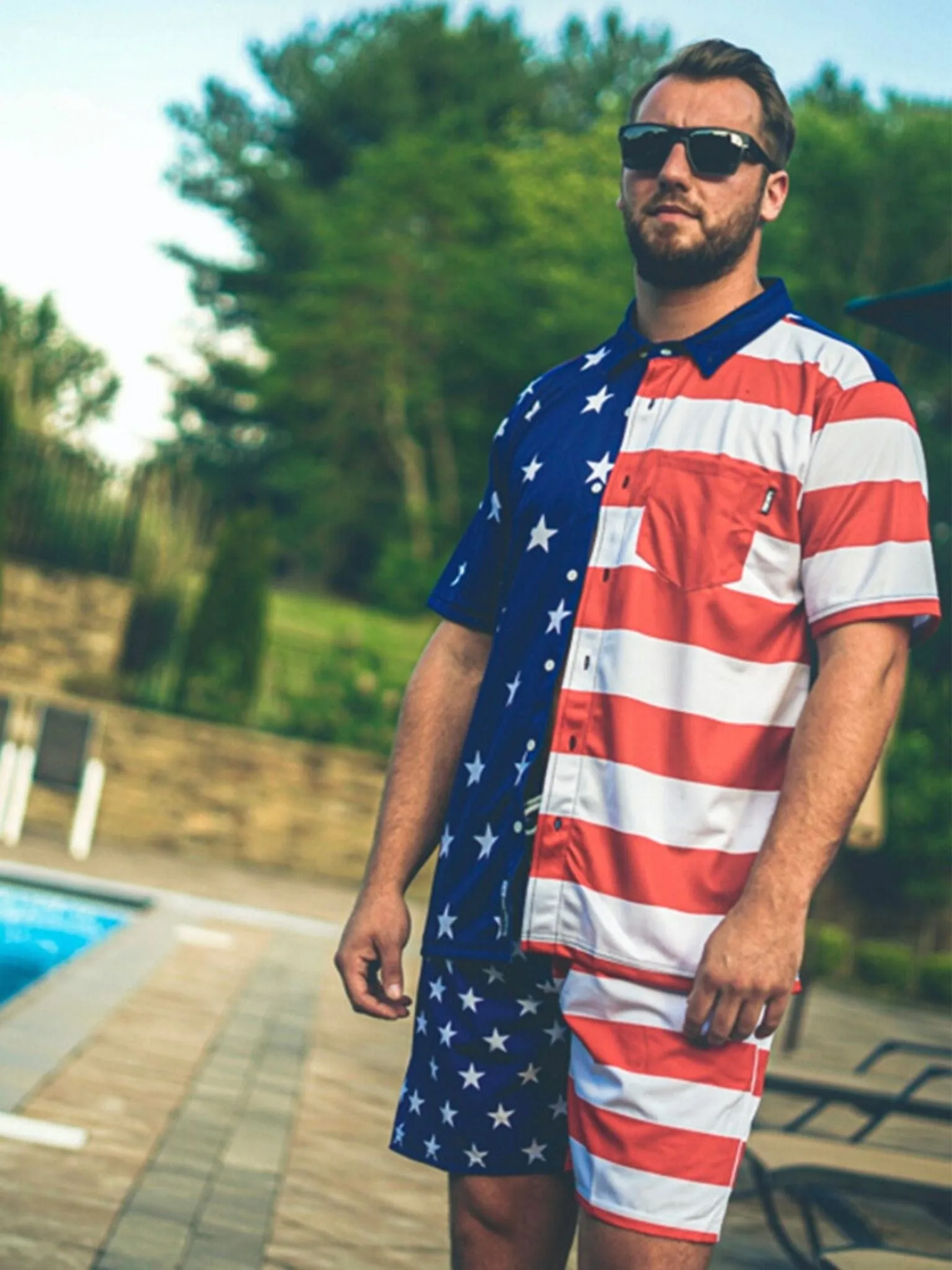 American Flag Swim Trunks
