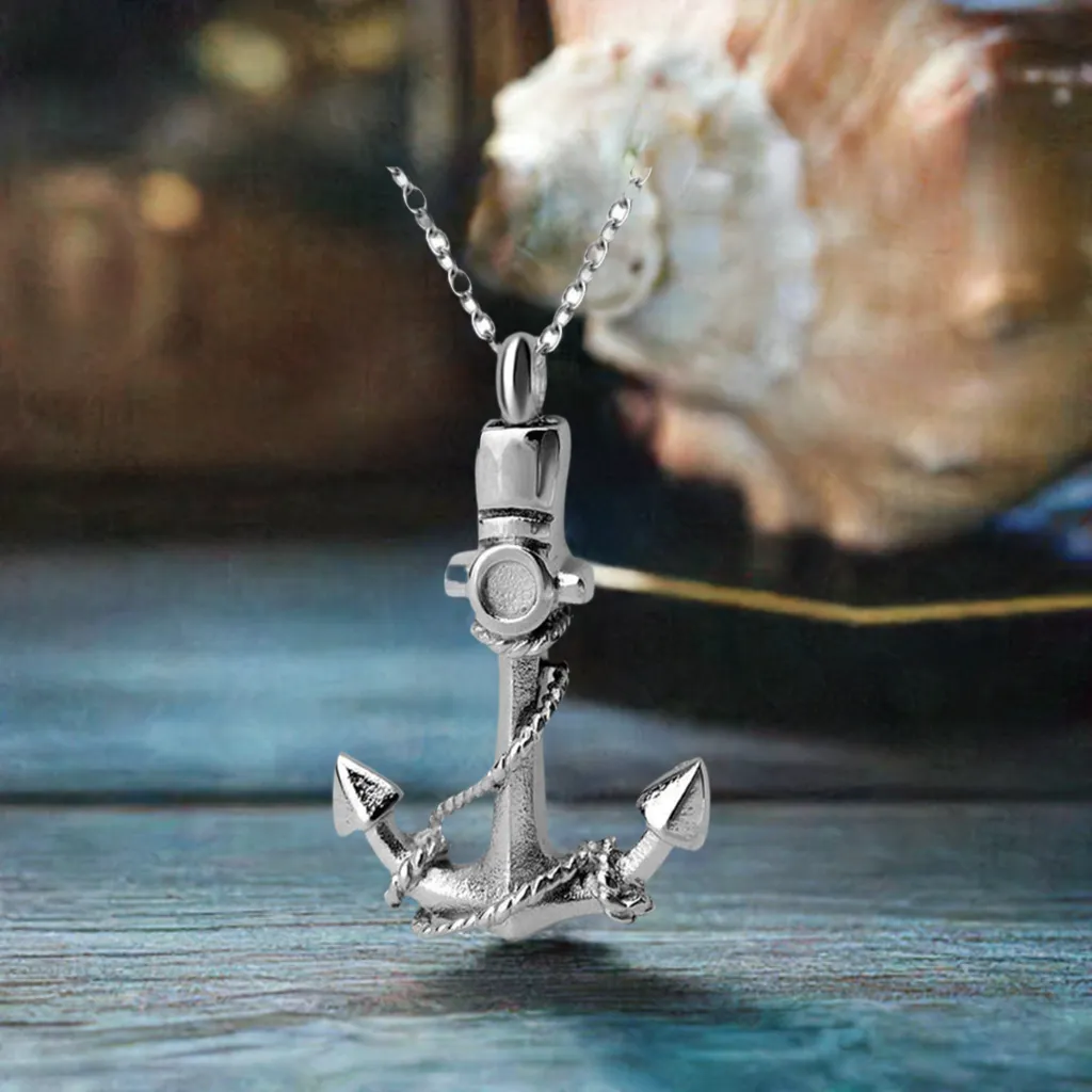 Anchor & Twisted Rope Ashes Necklace