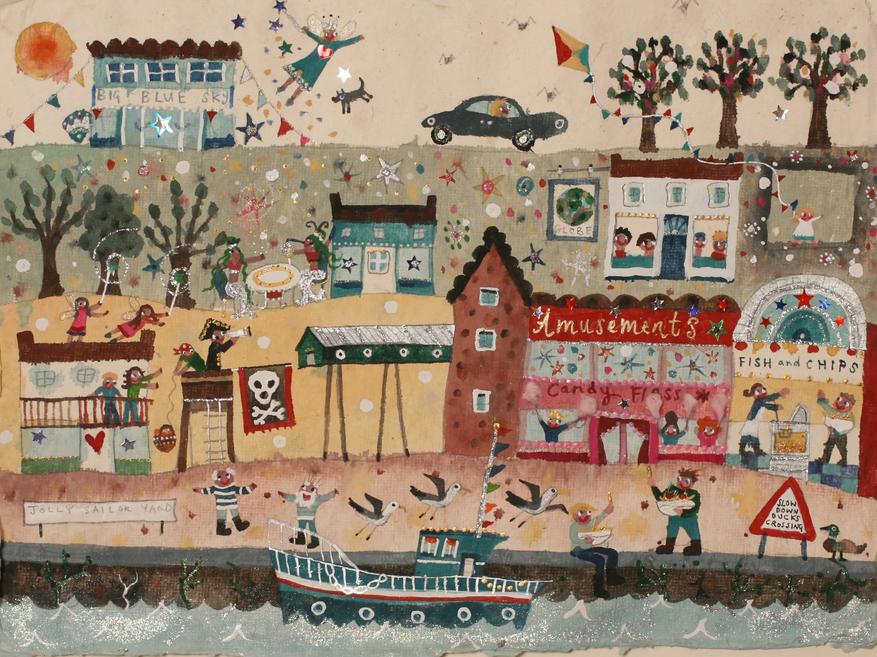 Art Print in a Tube | Chips By The Sea | Lucy Loveheart