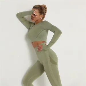 Babs Seamless Long Sleeve Slim Fit Crop Top