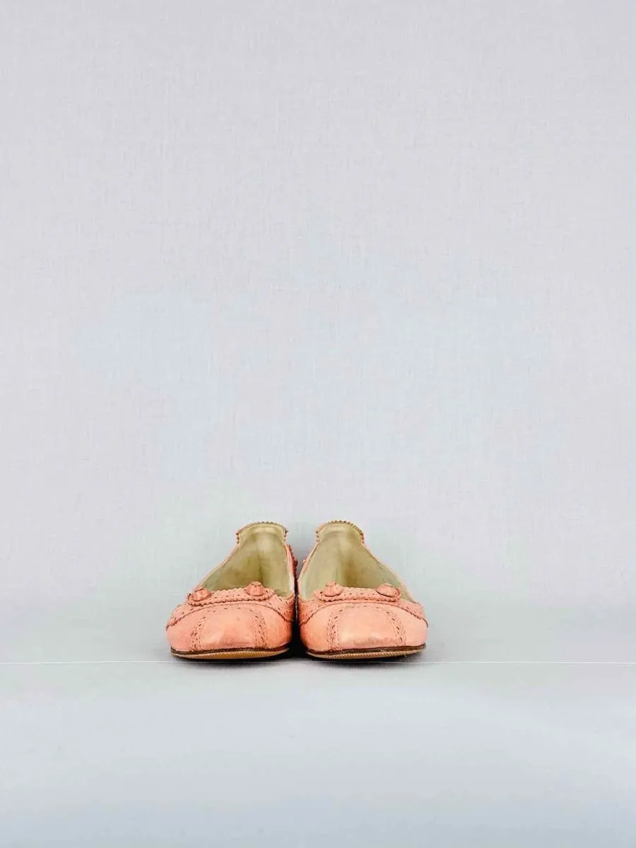 BALENCIAGA Arena Peach Ballet Flats 38