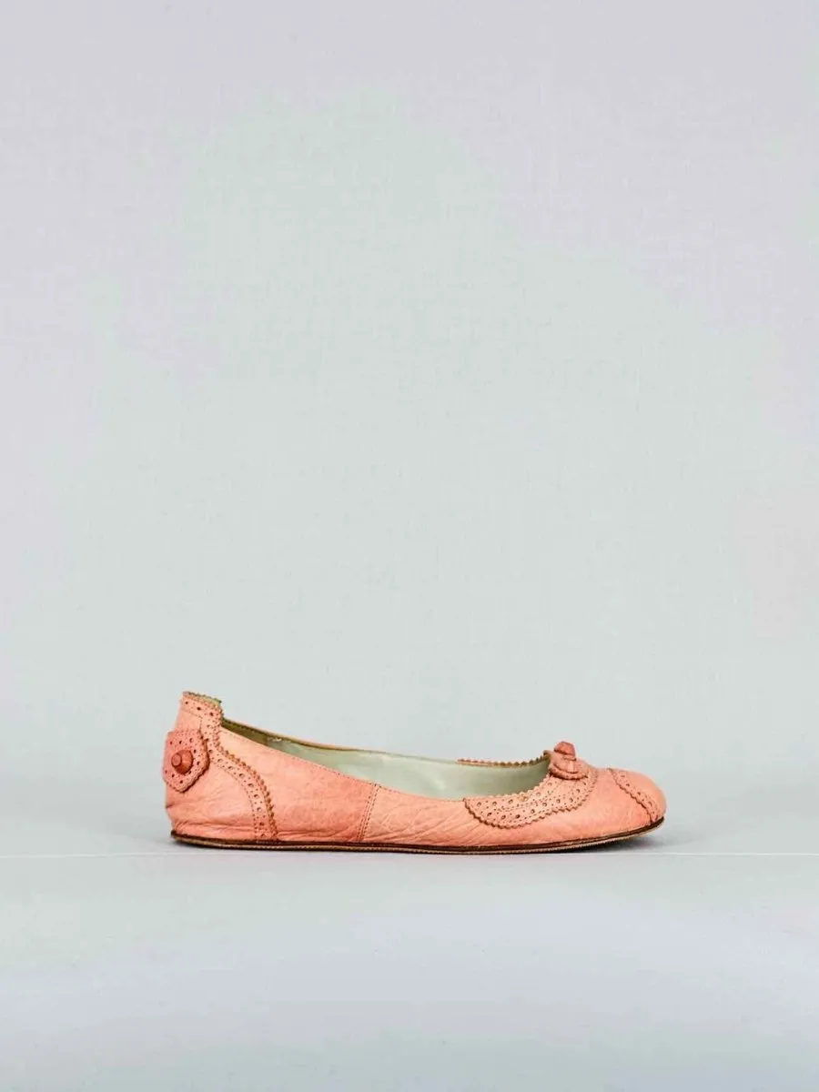 BALENCIAGA Arena Peach Ballet Flats 38
