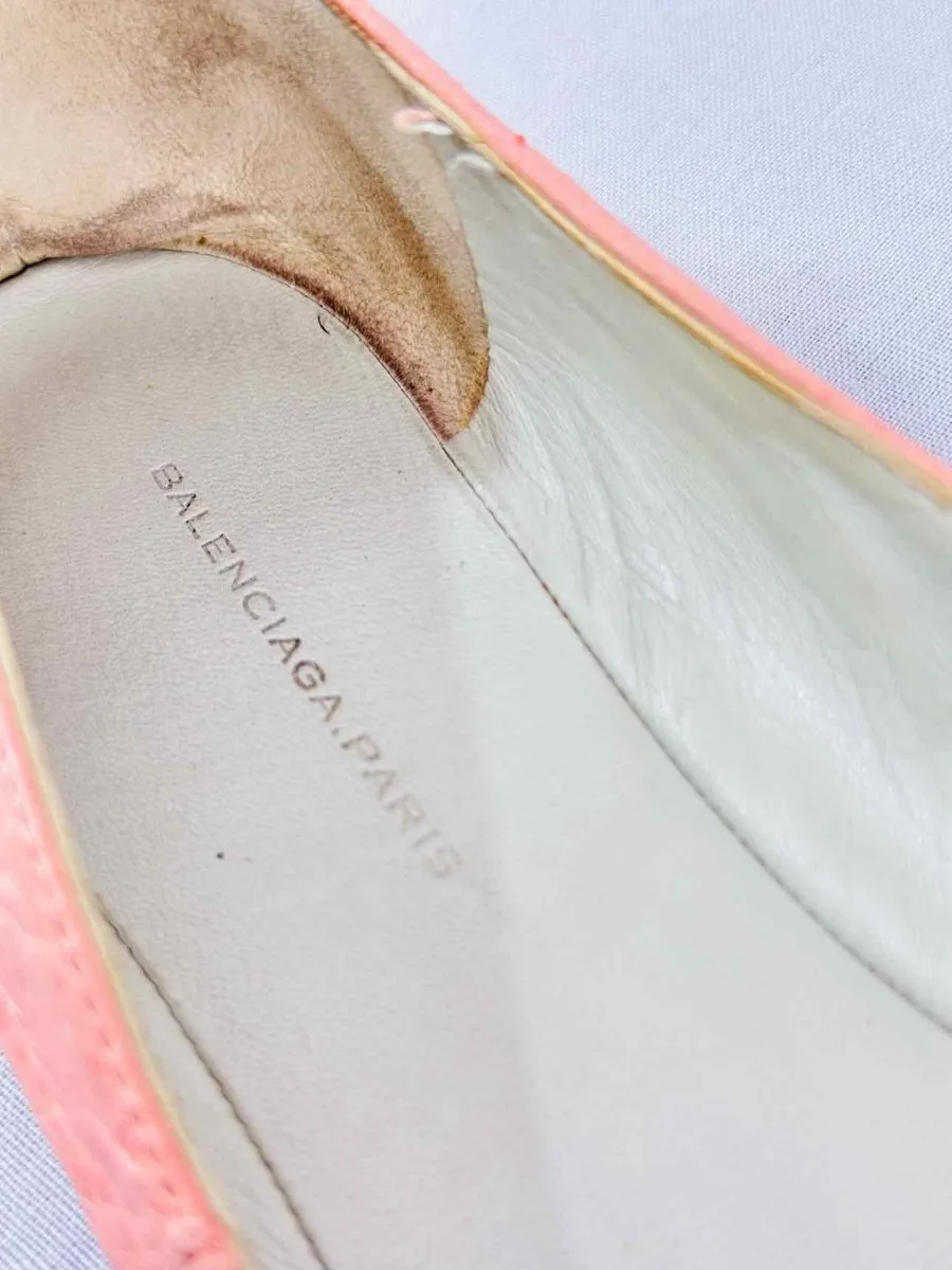 BALENCIAGA Arena Peach Ballet Flats 38