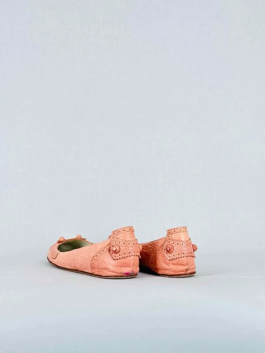BALENCIAGA Arena Peach Ballet Flats 38