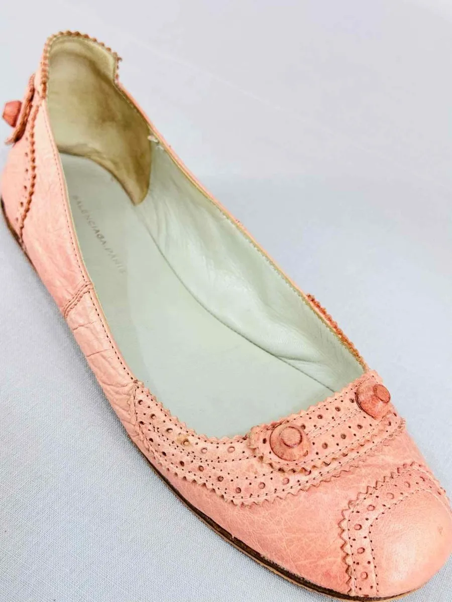 BALENCIAGA Arena Peach Ballet Flats 38