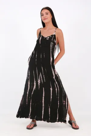 Beach Bunny Maxi Spaghetti beach dress -tie dyed Black