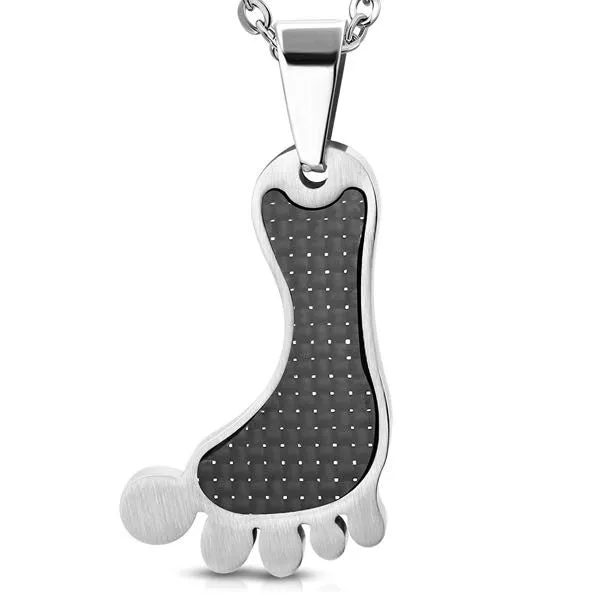 BeachJewelry.com - Sandy Beach Foot Pendant (#c403)