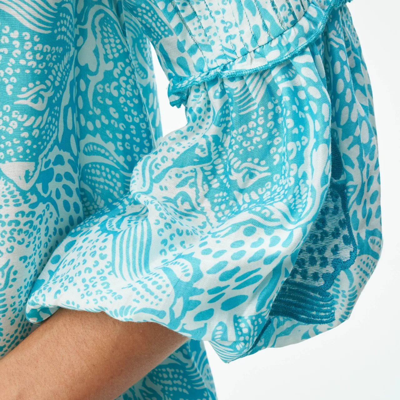 Bella Dress in Animal Blue