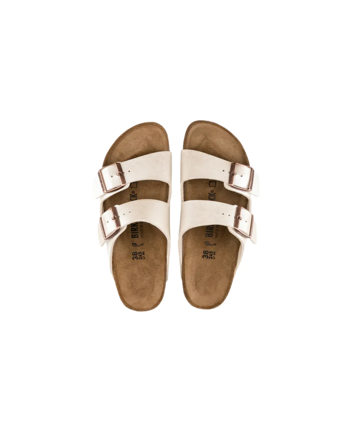 Birkenstock Arizona Birko-Flor Graceful Pearl White Sandals
