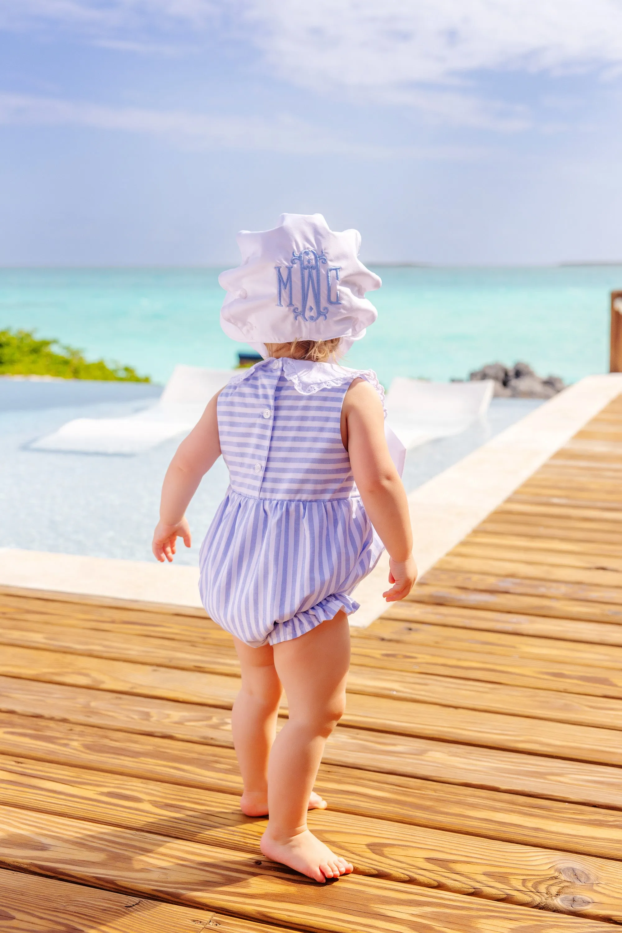Blaine Bubble - Park City Periwinkle Stripe with Worth Avenue White