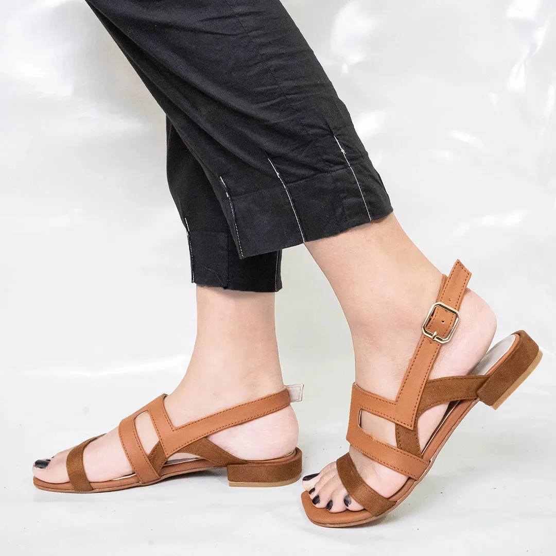 Brown Naurax Flat Sandles