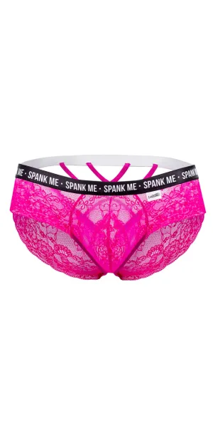 Candyman 99615x Spank Me Lace Briefs Pink
