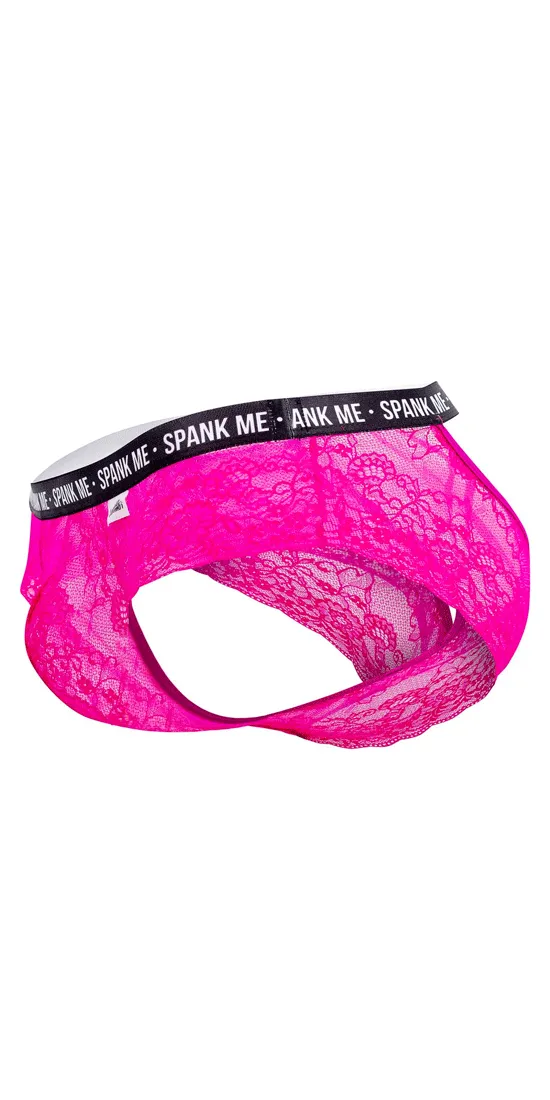 Candyman 99615x Spank Me Lace Briefs Pink