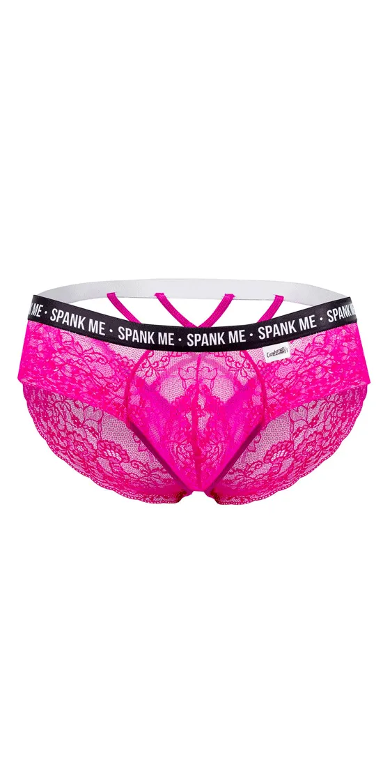 Candyman 99615x Spank Me Lace Briefs Pink