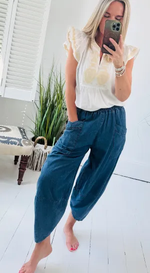 Chambray Pocket Cocoon Pant