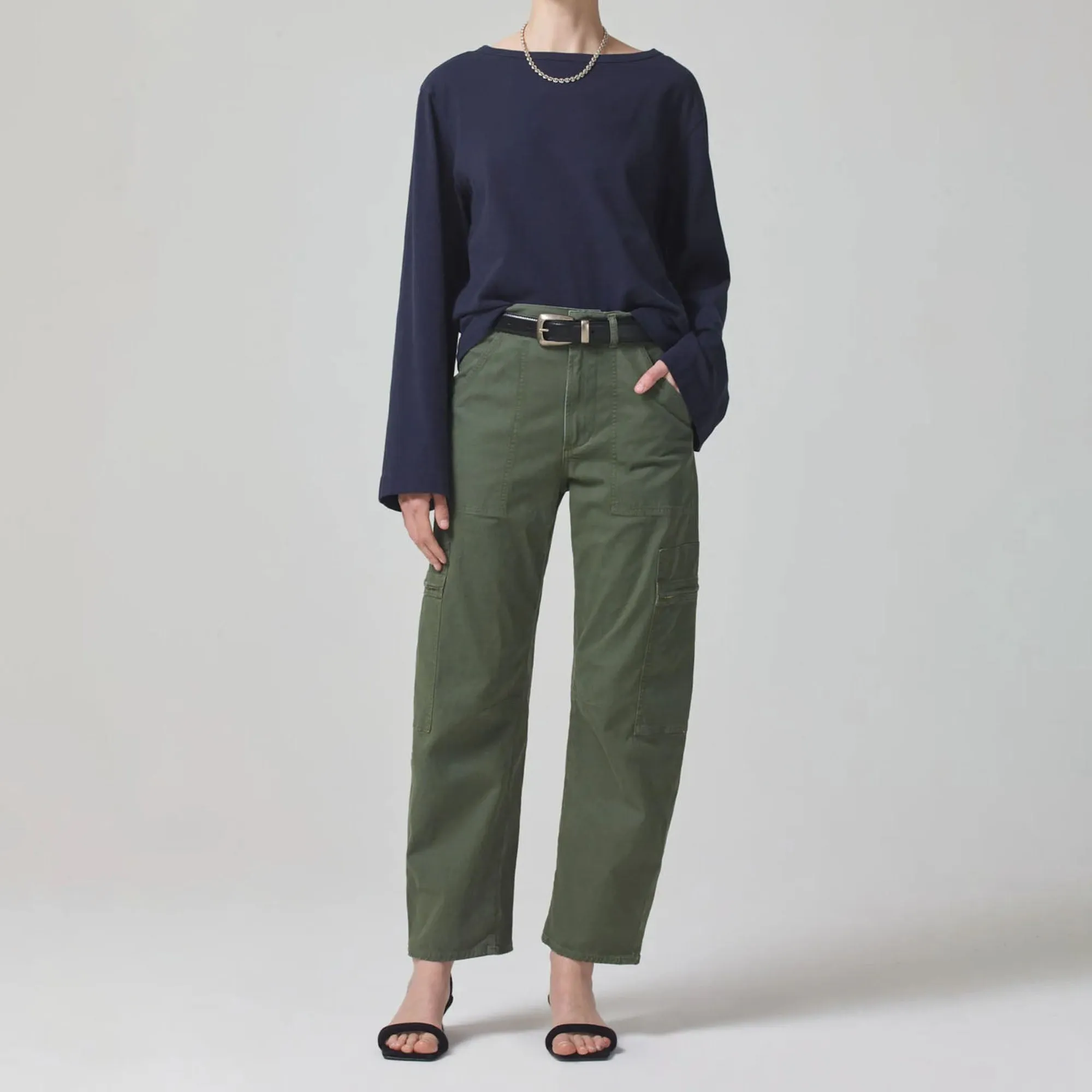 CITIZENS OF HUMANITY Marcelle Low Slung Cargo in Sateen/Surplus