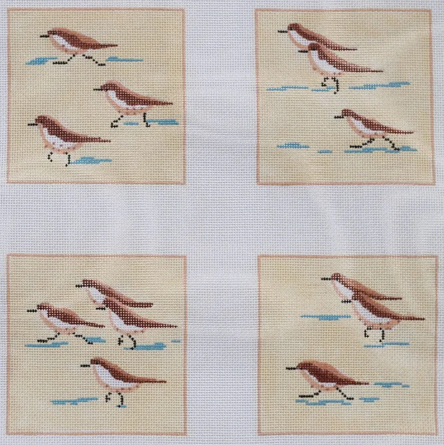 CO4-08 Set of 4 Coasters – Sandpipers on Beach