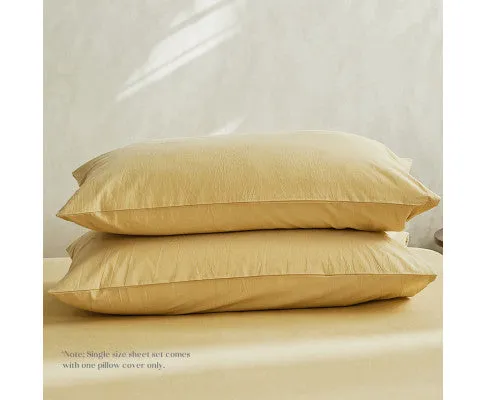 Cosy Club Sheet Set Bed Sheets Set - Flat Cover Pillow Case Yellow Essential
