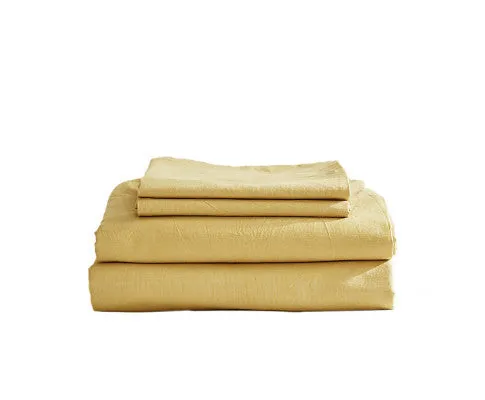 Cosy Club Sheet Set Bed Sheets Set - Flat Cover Pillow Case Yellow Essential