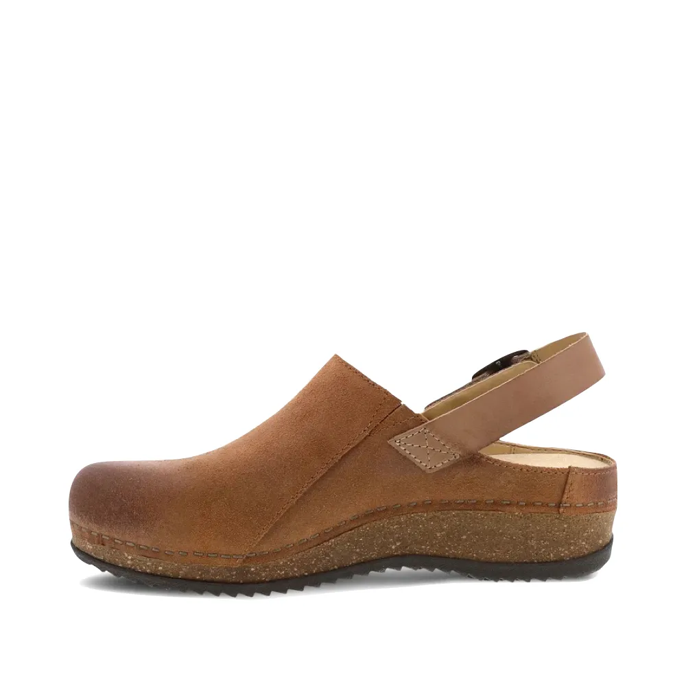 Dansko Women's Merrin Sling Back Clog in Tan Nubuck