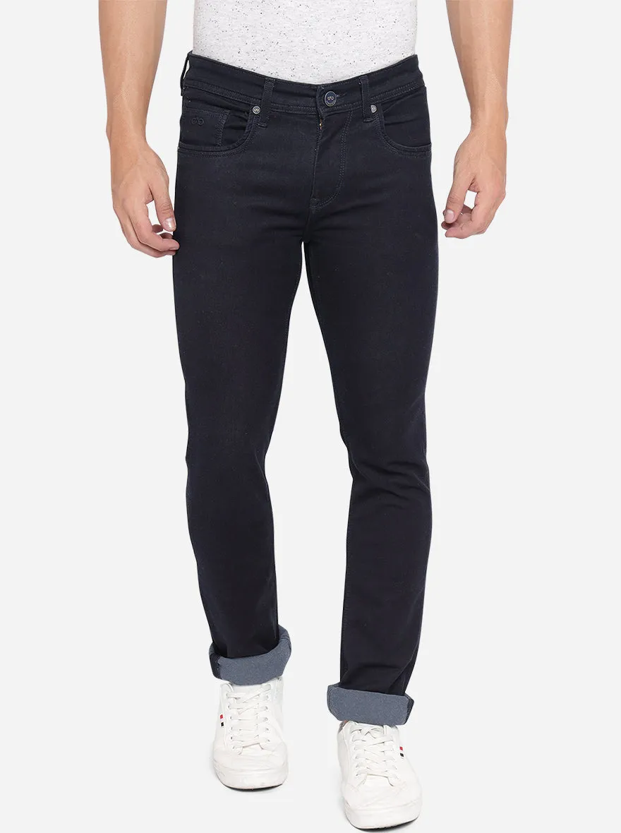 Dark Blue Washed Slim Fit Jeans | JadeBlue