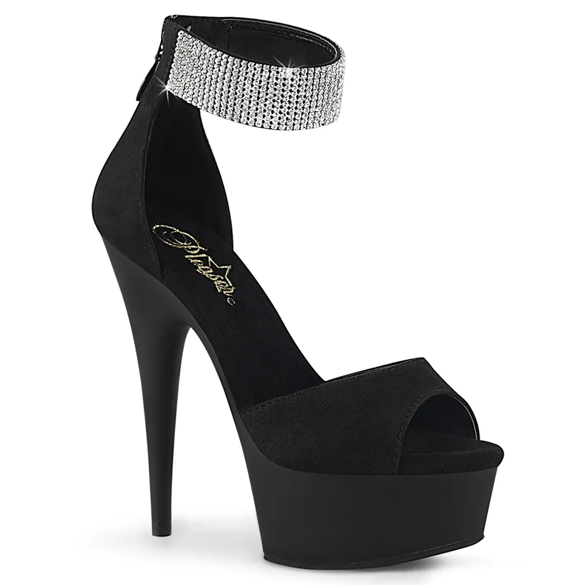 DELIGHT-625  Black Faux Suede/Black Matte