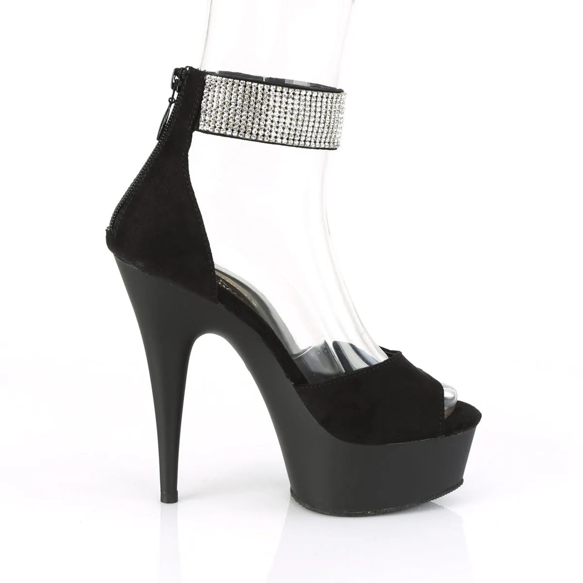 DELIGHT-625  Black Faux Suede/Black Matte