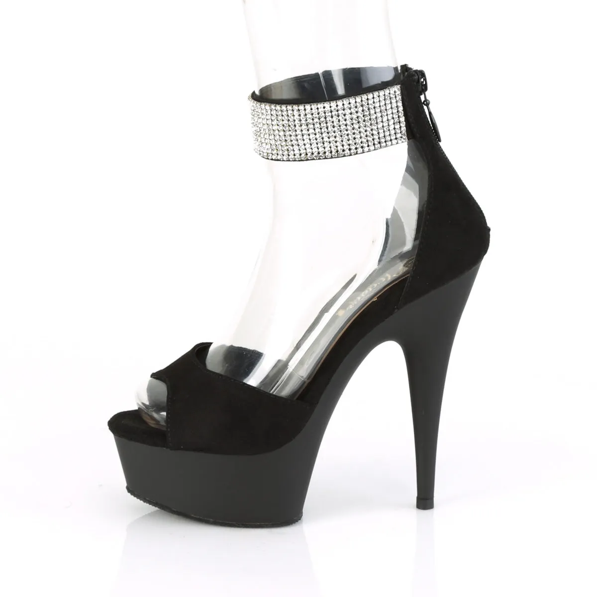 DELIGHT-625  Black Faux Suede/Black Matte