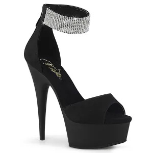 DELIGHT-625  Black Faux Suede/Black Matte
