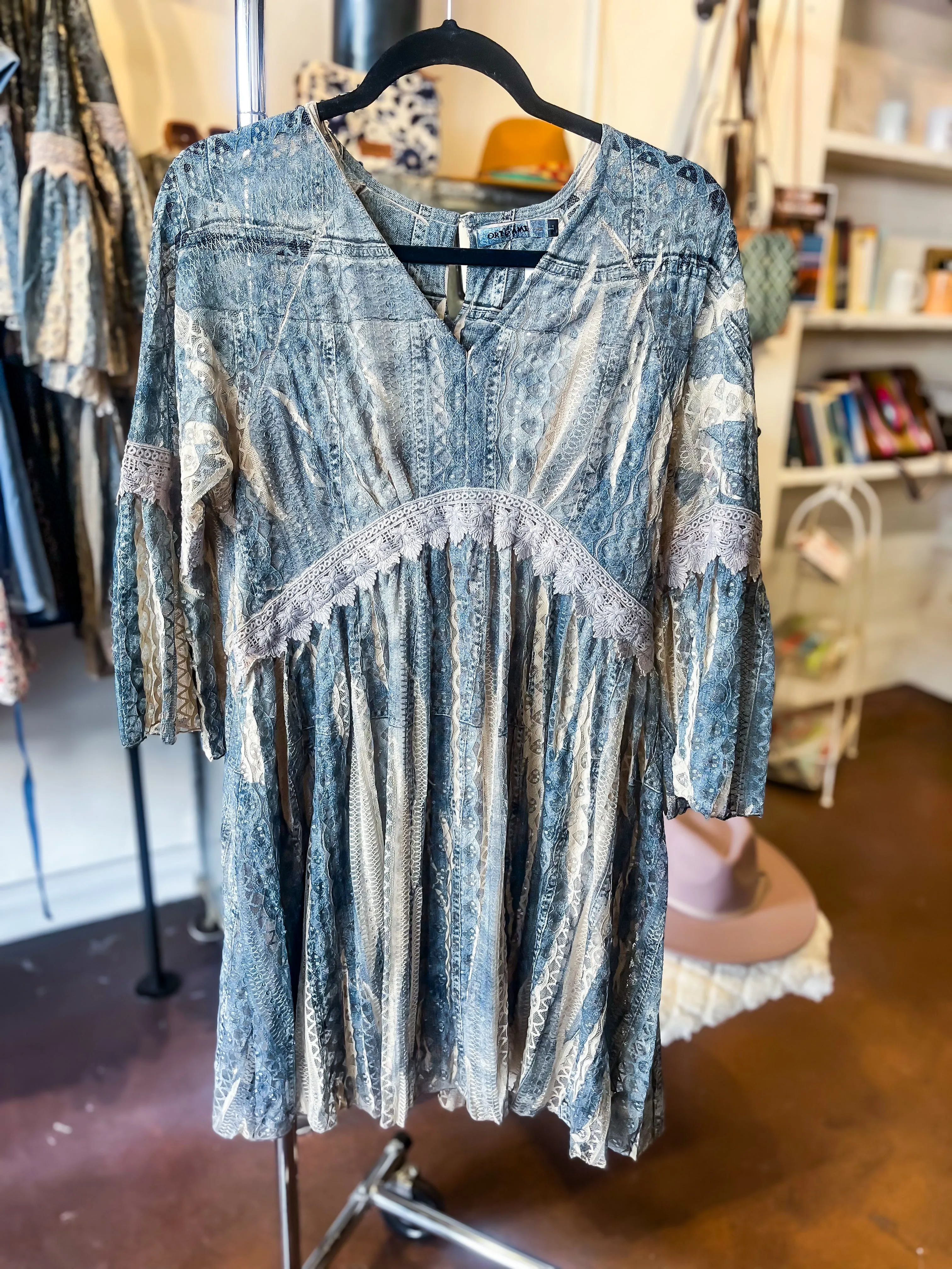 Denim and Lace Dress