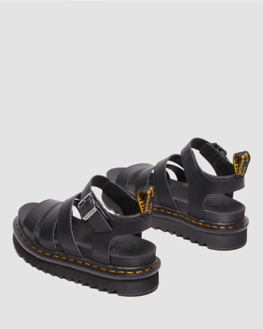 Dr Martens Blaire Athena Leather Strap Sandals Black