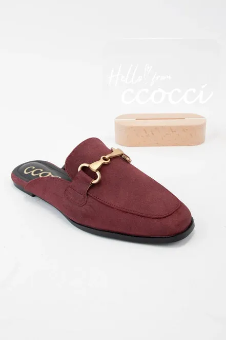 Eileen Matte Bronze Horsebit Link Slip-On Mule Flats