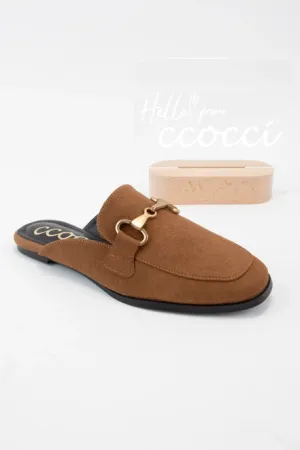 Eileen Matte Bronze Horsebit Link Slip-On Mule Flats