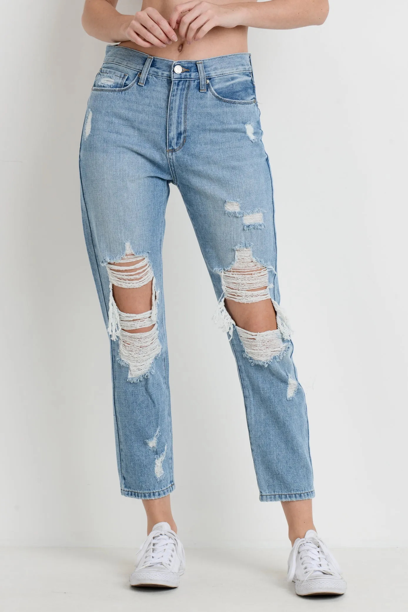 Extra Distressed Mom Jean