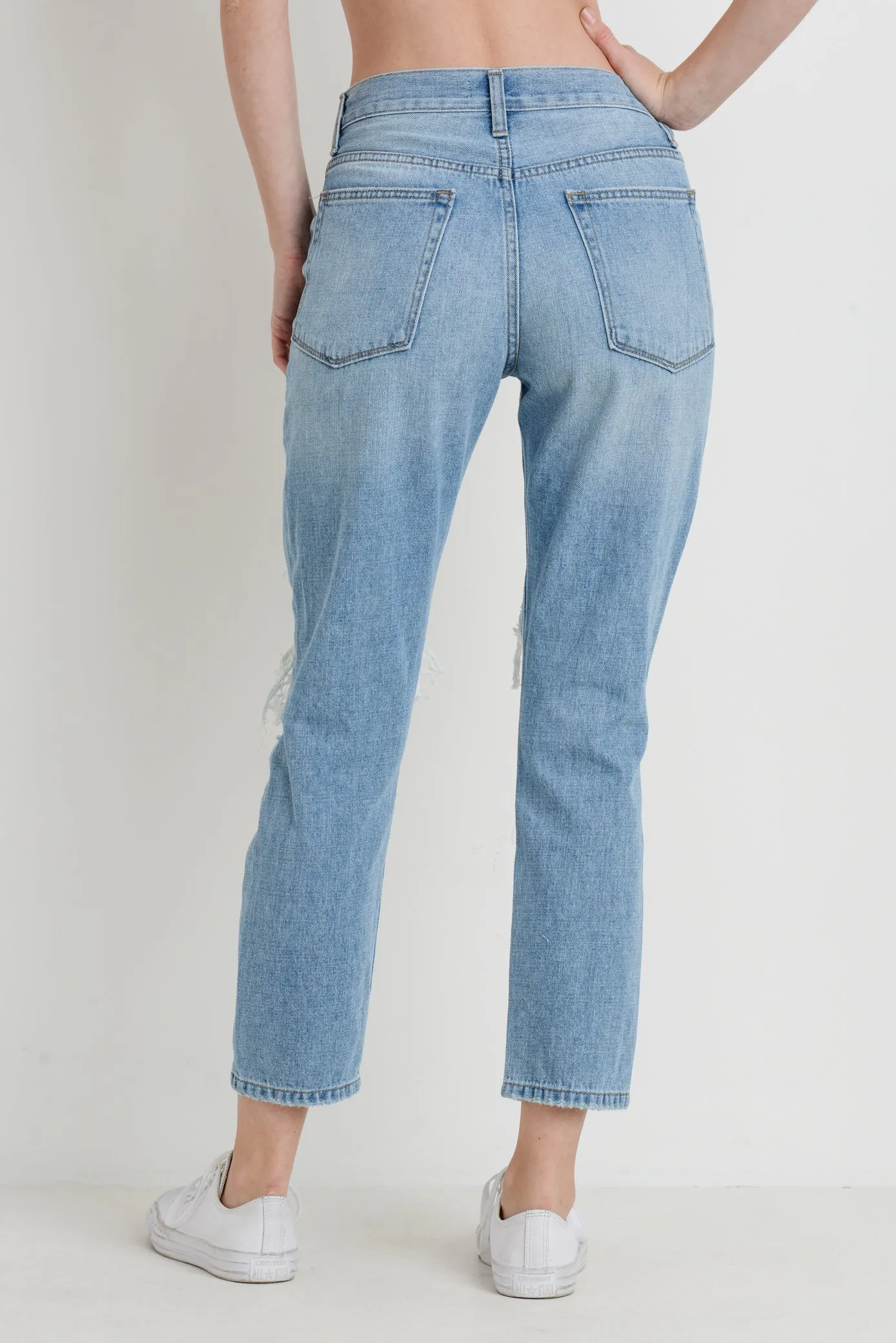 Extra Distressed Mom Jean
