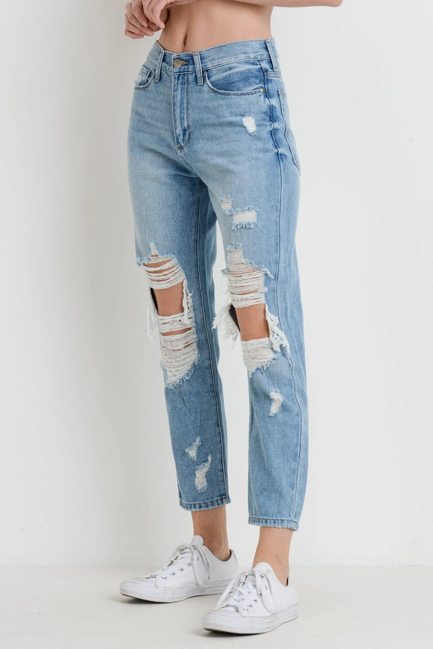 Extra Distressed Mom Jean