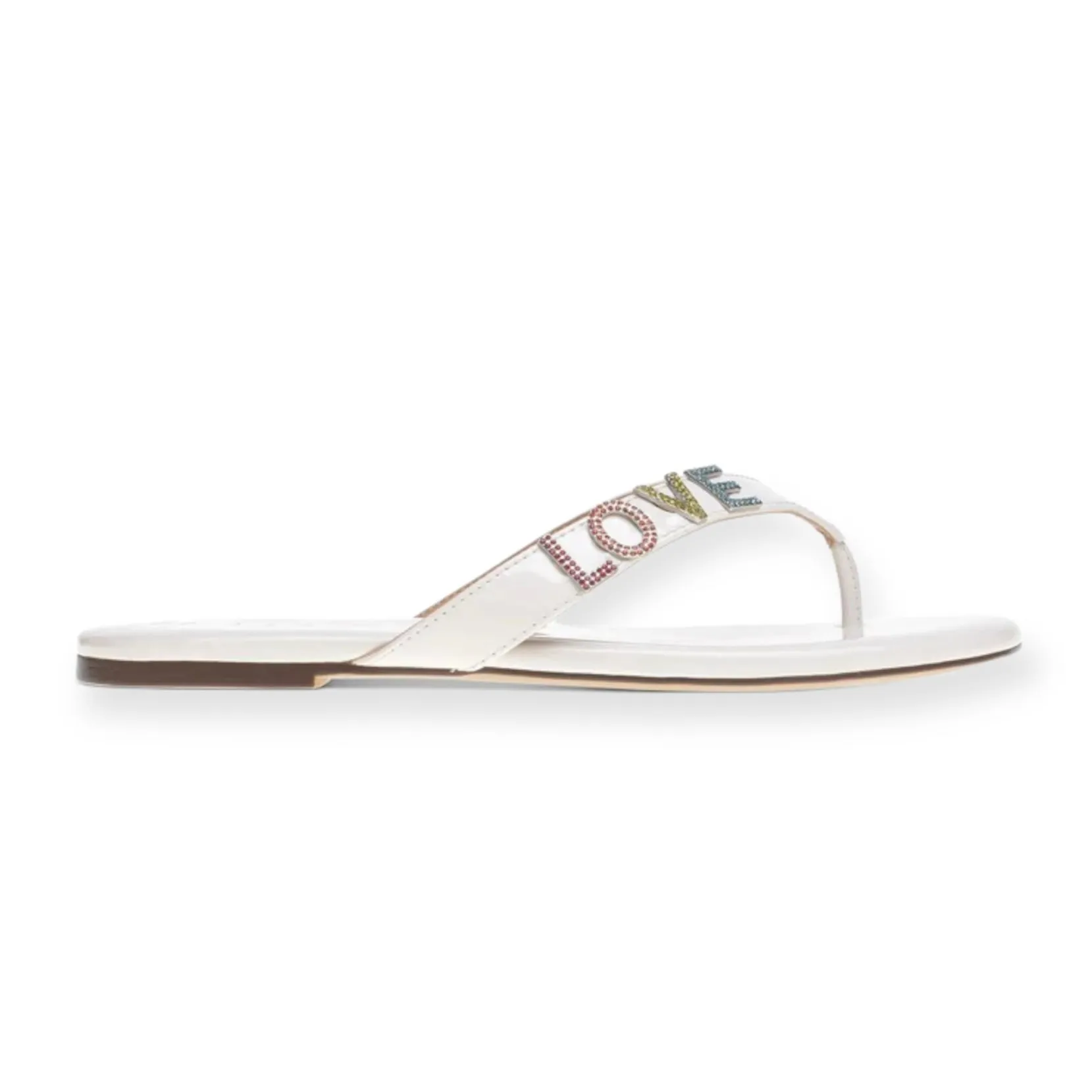FANTASIA Women's Embellished Flats Thong Slide Sandals