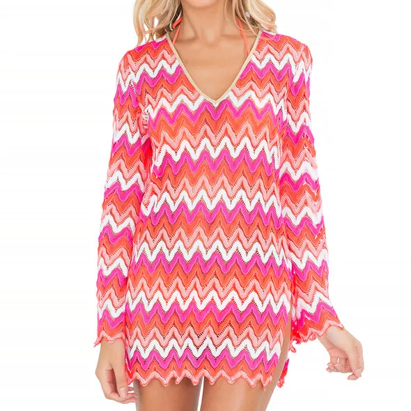 FLAMINGO BEACH - Plunge Dress