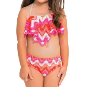 FLAMINGO BEACH T - Cascade Halter Top Ruched Back Bikini