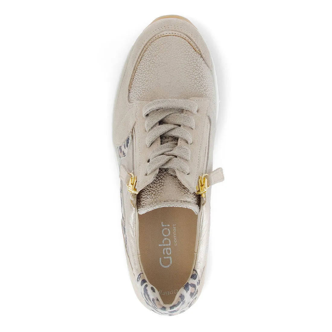 GABOR Sand   guld, leo sneaker vidde K