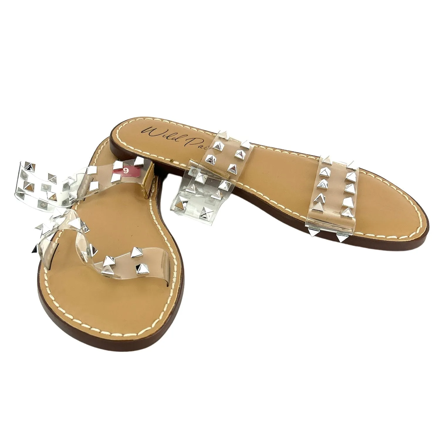 GINNIEV Women's Double Band Slide Flats Sandals