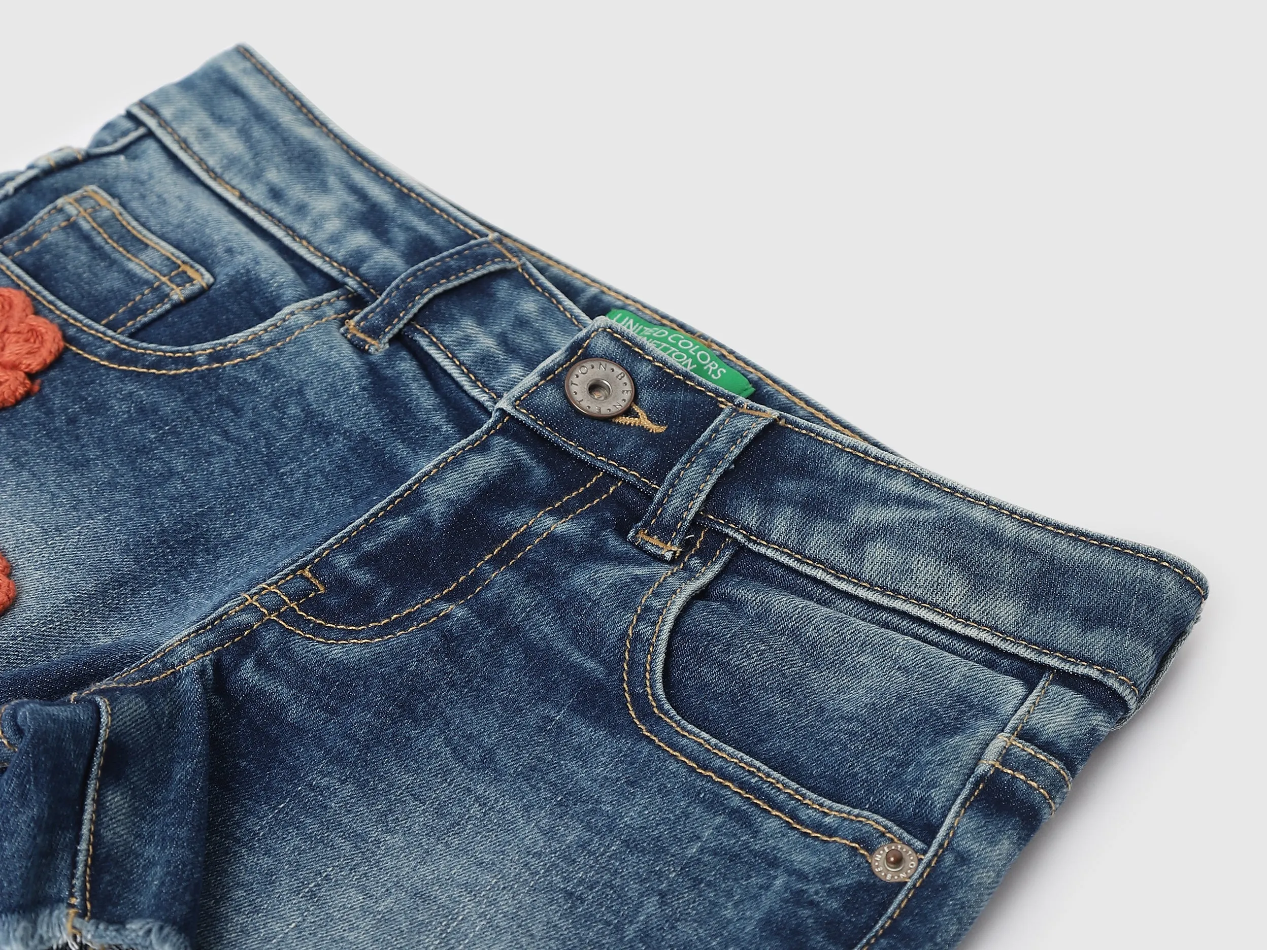 Girls Embroidery Regular Fit Shorts