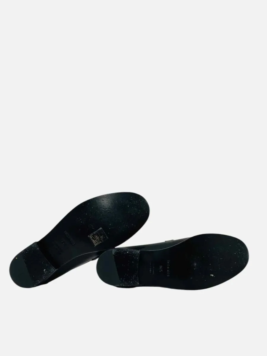 HERMES Destin Black Loafers 36.5