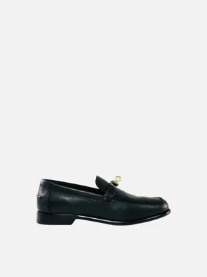 HERMES Destin Black Loafers 36.5