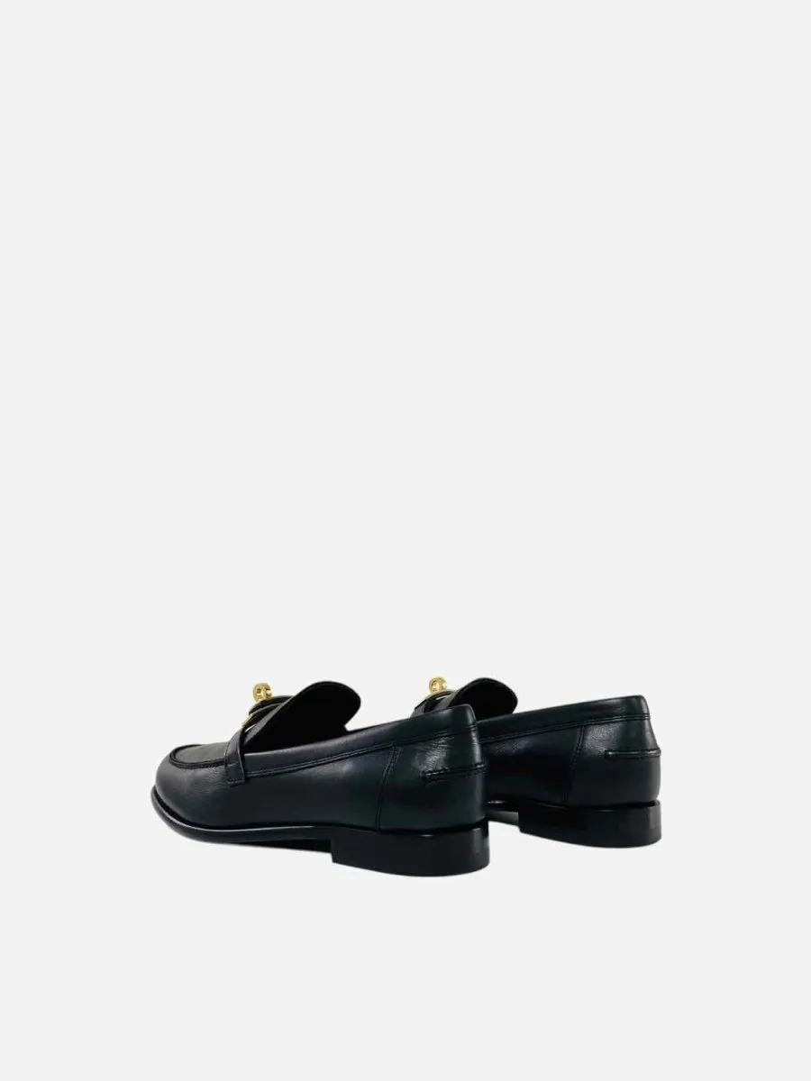 HERMES Destin Black Loafers 36.5