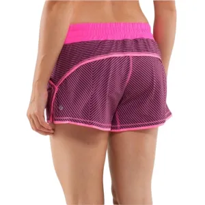 💕HP💕Lululemon Shake &amp; Break Tracker Hyper Stripe Pink Shorts